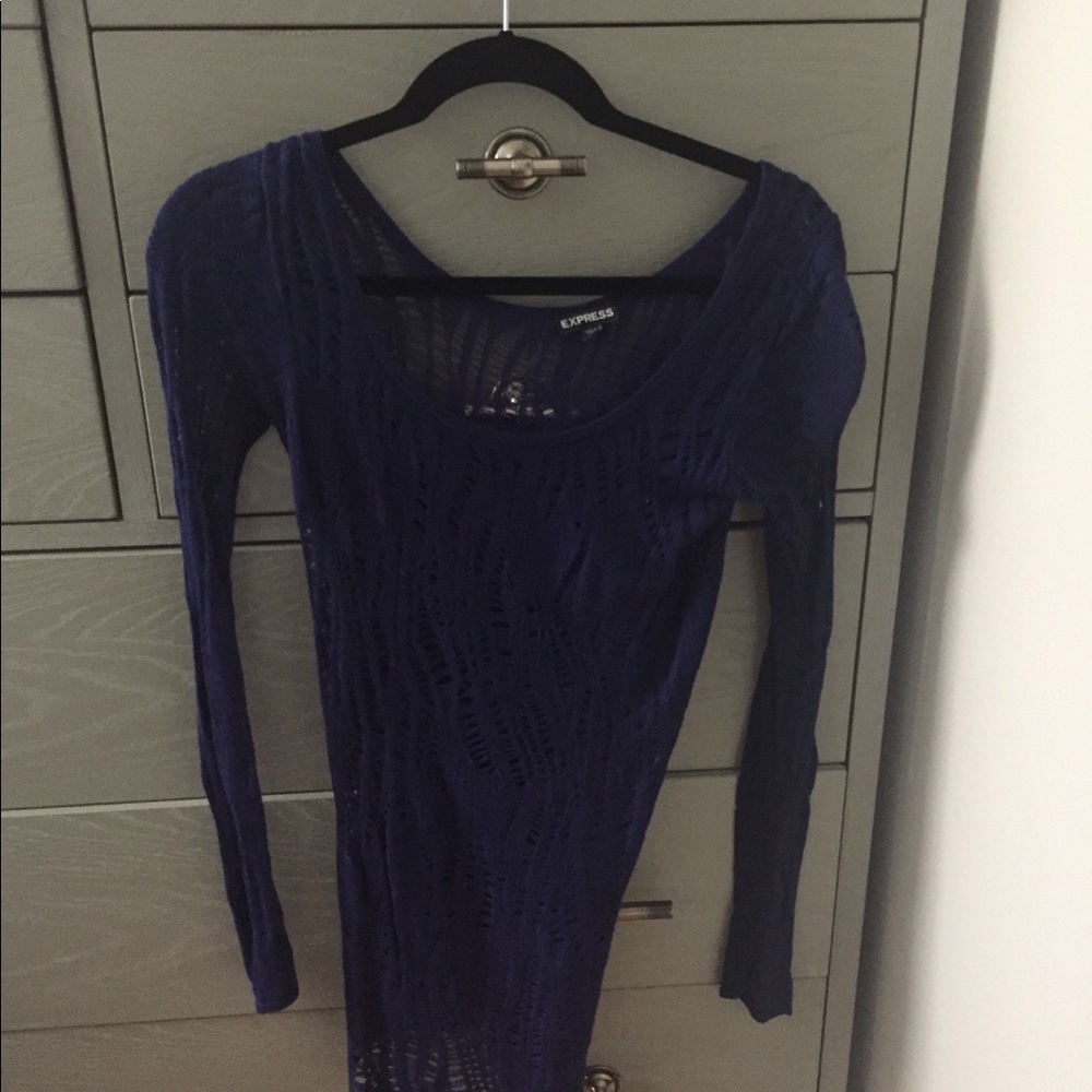 Express Purple Tunic Lightweight Sweater Medium